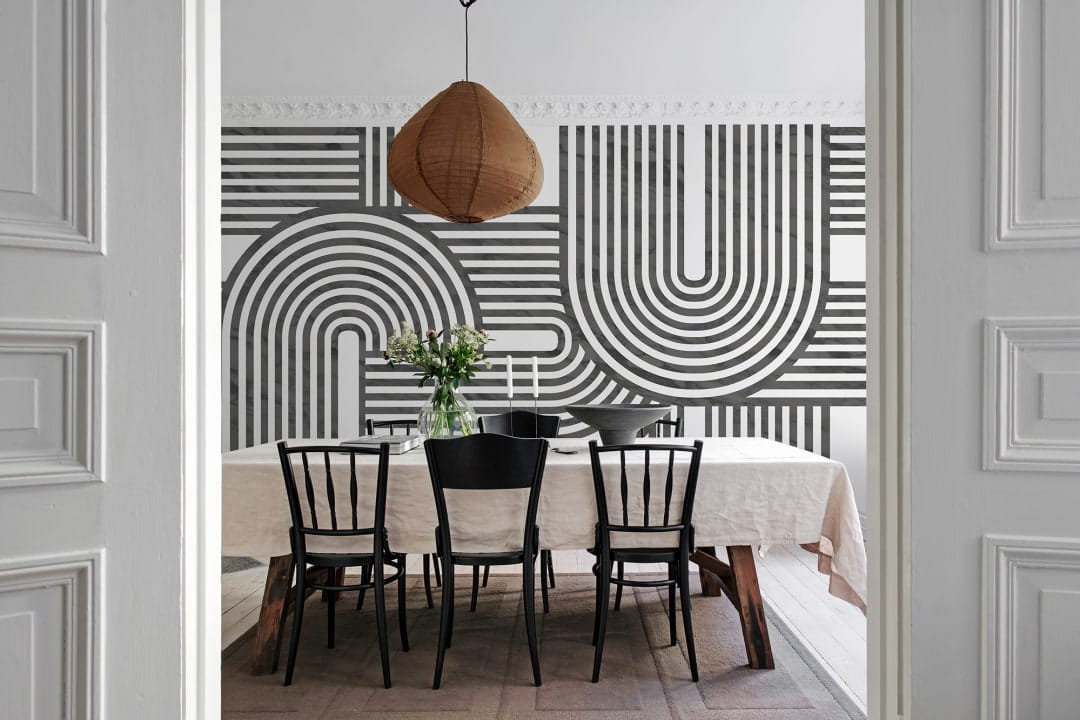 Rebel Walls R18624 Simplicity Twine Graphite - mural geometryczny