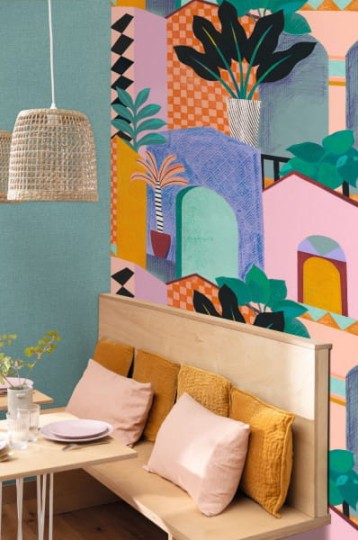 Caselio 104114322 Happy Therapy Amazing - mural z miasteczkiem