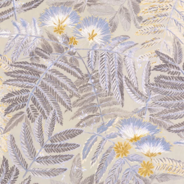 Casadeco 85891423 Botanica Albizia Beige Lin - tapeta w liście