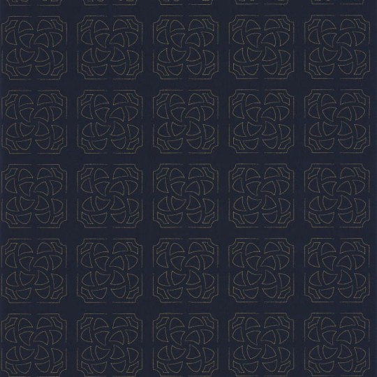 Casadeco 85936612 Botanica Hortus Bleu Encre - tapeta geometryczna
