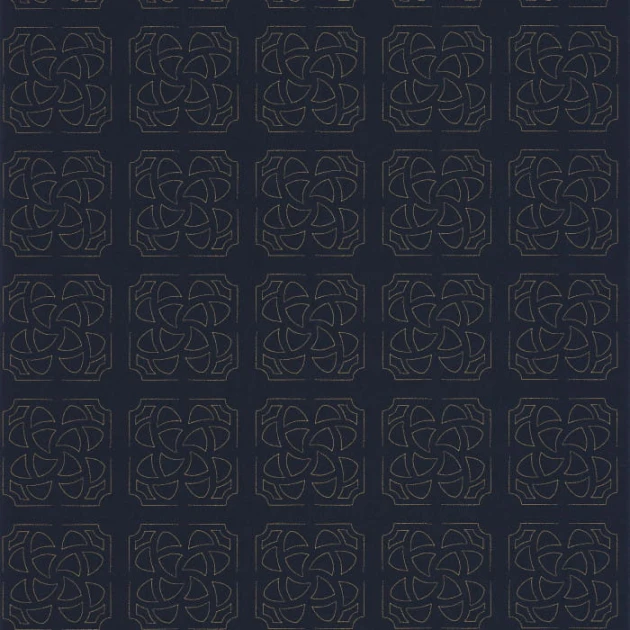 Casadeco 85936612 Botanica Hortus Bleu Encre - tapeta geometryczna