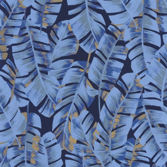 Casadeco 85946755 Botanica Folium Bleu Encre - tapeta w liście