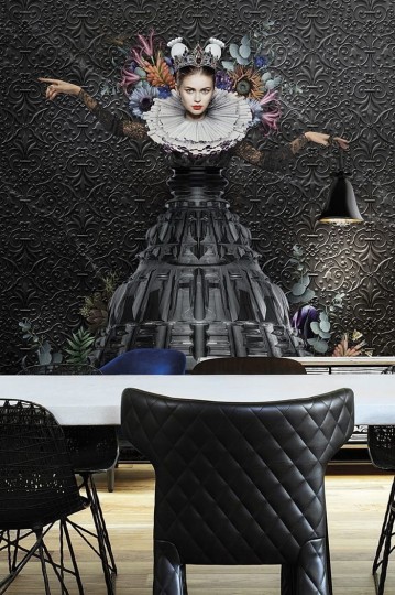 London Art 14MW Marcel Wanders Athena - mural z motywem kobiety, kwiatów i ornamentów