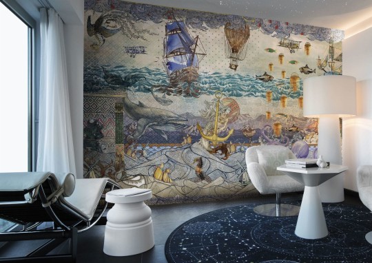 London Art 16MW Marcel Wanders Atlantis - mural z motywem morza, statków, syreny i zwierząt morskich