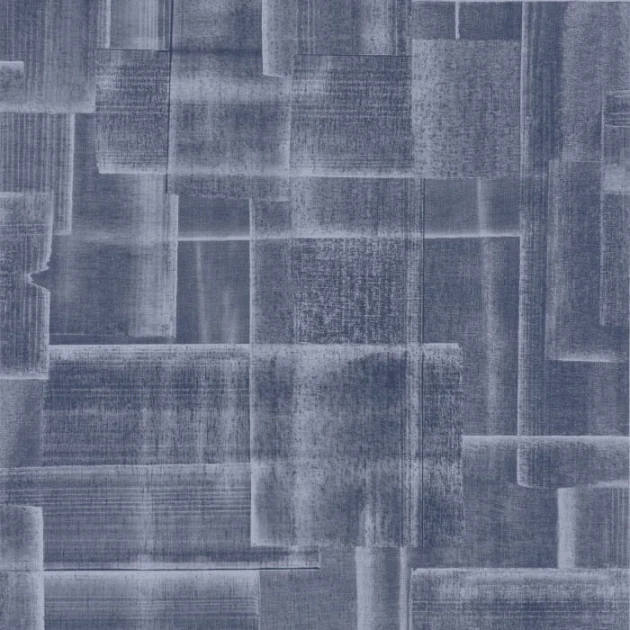 Casadeco 86236525 Ginkgo Patch Bleu Indigo - tapeta geometryczna