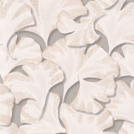 Casadeco 86241429 Ginkgo Biloba Taupe - tapeta w liście miłorzębu