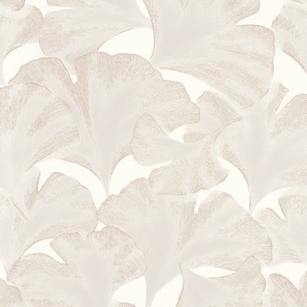Casadeco 86240101 Ginkgo Biloba Blanc - tapeta w liście miłorzębu