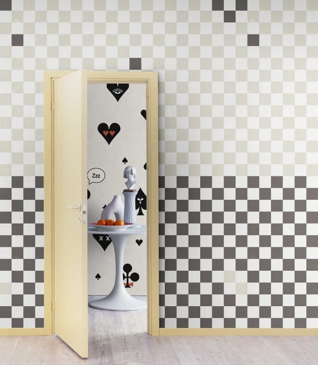 Rebel Walls R19411 More is More Pixals Black&White - mural w szachownicę