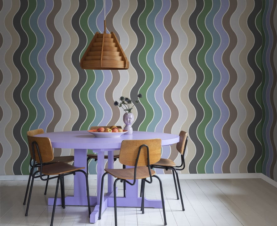 Rebel Walls R19420 More is More Seventies Waves Rainbow - mural w fale