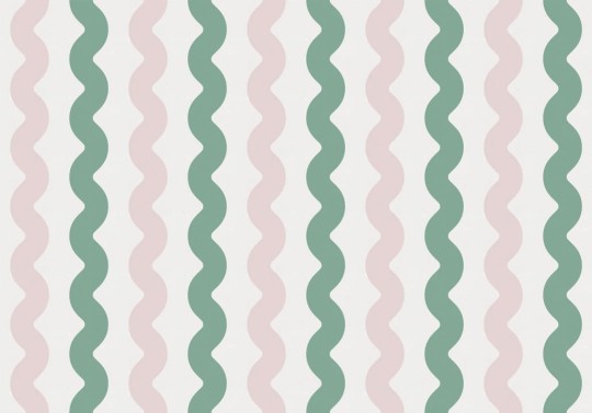 Rebel Walls R19424 More is More Wobbly Green&Pink - mural w falujące linie