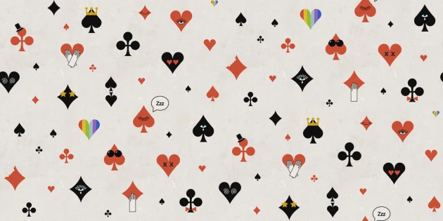 Rebel Walls R19432 More is More Poker Face Red - mural maksymalistyczny