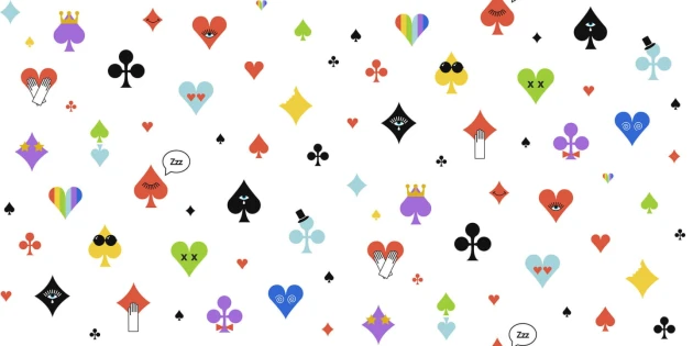 Rebel Walls R19434 More is More Poker Face Rainbow - mural maksymalistyczny