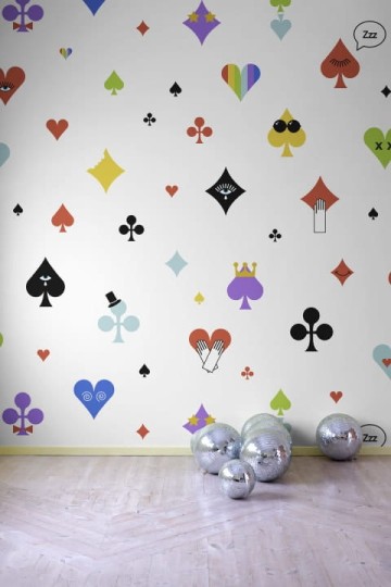 Rebel Walls R19434 More is More Poker Face Rainbow - mural maksymalistyczny