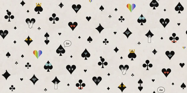 Rebel Walls R19435 More is More Poker Face Black - mural maksymalistyczny