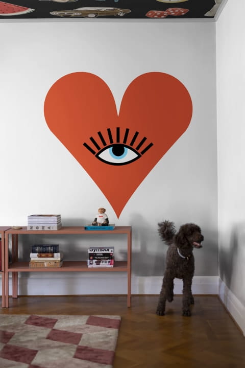 Rebel Walls R19436 More is More Queen Of Hearts Red - mural abstrakcyjny