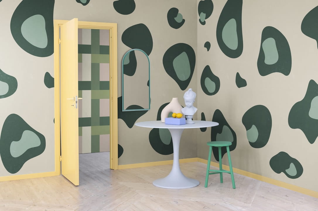 Rebel Walls R19438 More is More Giant Leopard Green - mural w panterkę