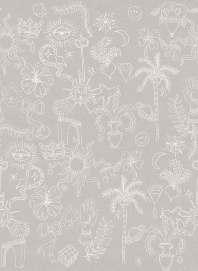 Rebel Walls R19462 More is More Doodle Beige - mural z rysunkami