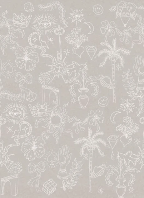 Rebel Walls R19462 More is More Doodle Beige - mural z rysunkami