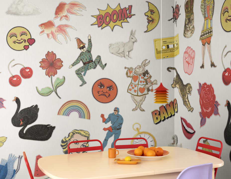 Rebel Walls R19465 More is More Patches White - mural w emotikony