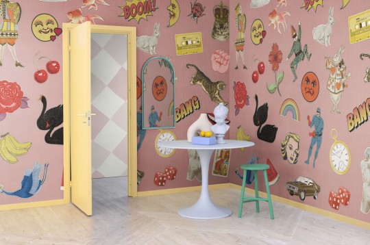Rebel Walls R19466 More is More Patches Pink - mural w emotikony