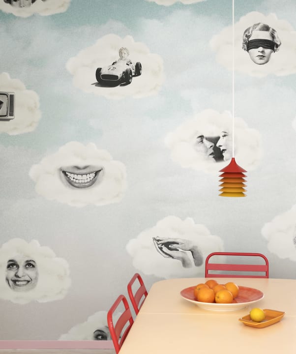 Rebel Walls R19467 More is More Retro Clouds Blue- mural maksymalistyczny