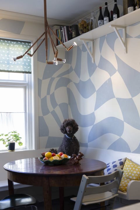 Rebel Walls R19477 More is More Psychedelic Chess Blue- mural abstrakcyjny