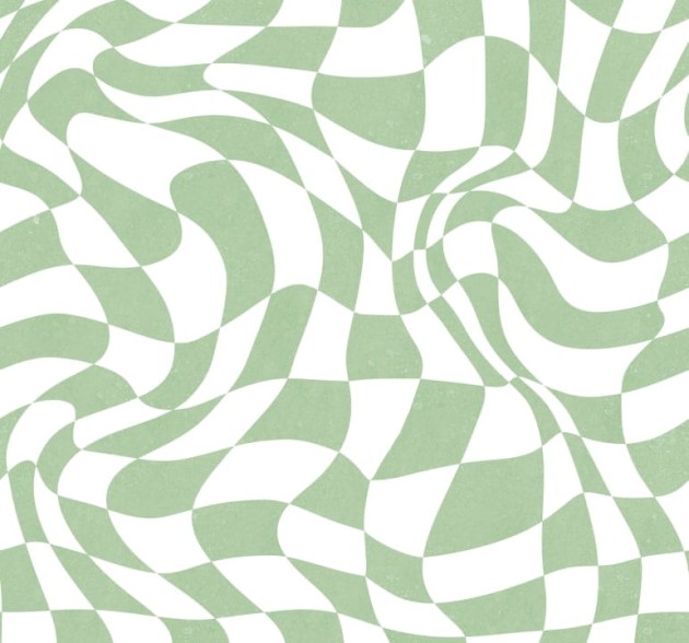 Rebel Walls R19478 More is More Psychedelic Chess Green - mural abstrakcyjny