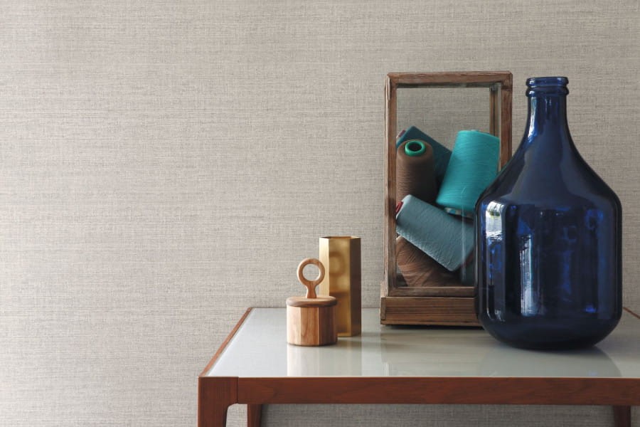 Casamance 74182256 La Soie Shantung - błękitna tapeta imitująca tkaninę
