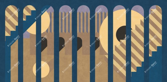 Inkiostro Bianco INKHAAR2302 Flow Archscape - mural z motywem łuków i schodów