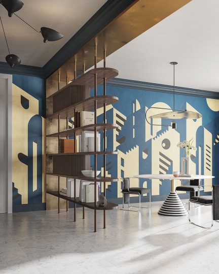 Inkiostro Bianco INKLTLN2304 Flow Metropolis - mural z motywem łuków i schodów