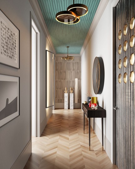 Inkiostro Bianco INKIETE2302 Flow Frottage - mural z motywem pionowych pasków