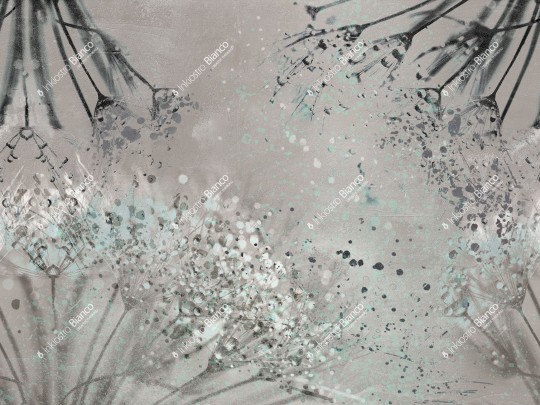 Inkiostro Bianco INKRCSK2301 Flow Sprinkle - mural z motywem kwiatów na surowym tle