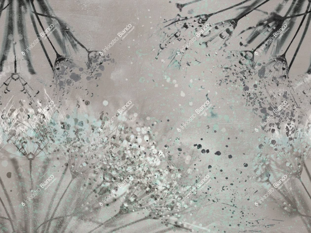 Inkiostro Bianco INKRCSK2301 Flow Sprinkle - mural z motywem kwiatów na surowym tle