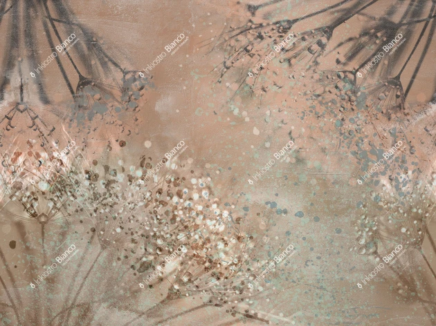 Inkiostro Bianco INKRCSK2302 Flow Sprinkle - mural z motywem kwiatów na surowym tle