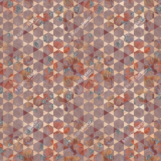 Inkiostro Bianco INKNVNL2302 Flow Lavish - mural z motywem ryb i heksagonów