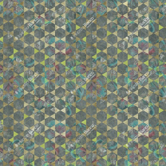 Inkiostro Bianco INKNVNL2303 Flow Lavish - mural z motywem ryb i heksagonów