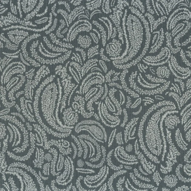 Casamance 74553790 Ceylan Jaipur Bleu Gris - tapeta w roślinne ornamenty