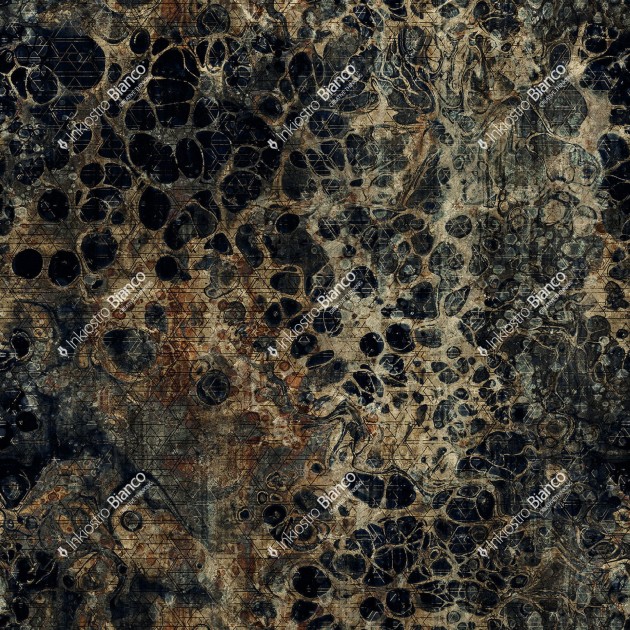 Inkiostro Bianco INKOOOO2301 Goldenwall 2023 Fluidity - mural z motywem trójkątów i wody