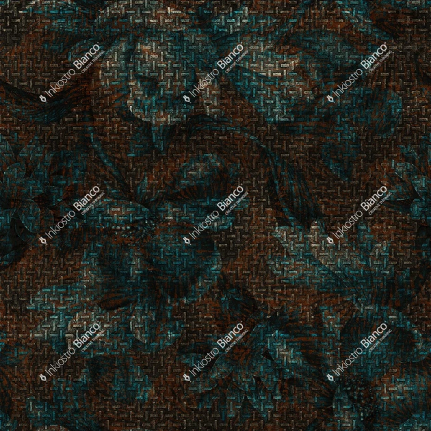 Inkiostro Bianco INKOOOA2301 Goldenwall 2023 Rustyflower - mural z motywem prostokątów i kwiatów