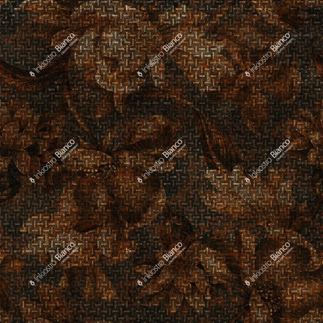 Inkiostro Bianco INKOOOA2302 Goldenwall 2023 Rustyflower - mural z motywem prostokątów i kwiatów