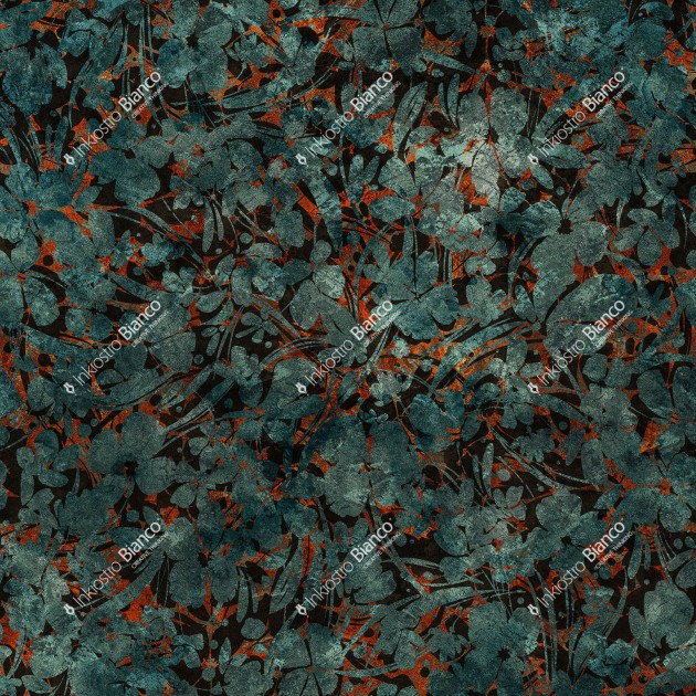 Inkiostro Bianco INKEBEI2302 Goldenwall 2023 Shibori - mural z motywem kwiatów