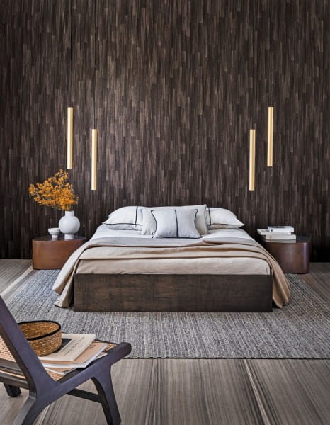 Casamance 74865206 Le Bois Sapelli - brązowa tapeta imitująca deski drewniane