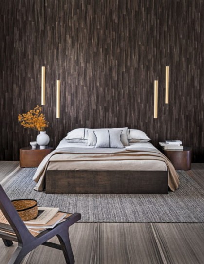 Casamance 74865206 Le Bois Sapelli - brązowa tapeta imitująca deski drewniane