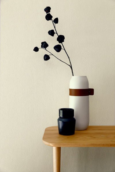 Casamance 74080144 Malanga Lakatan Blanc Petale - tapeta strukturalna o wzorze przeplatających się liści