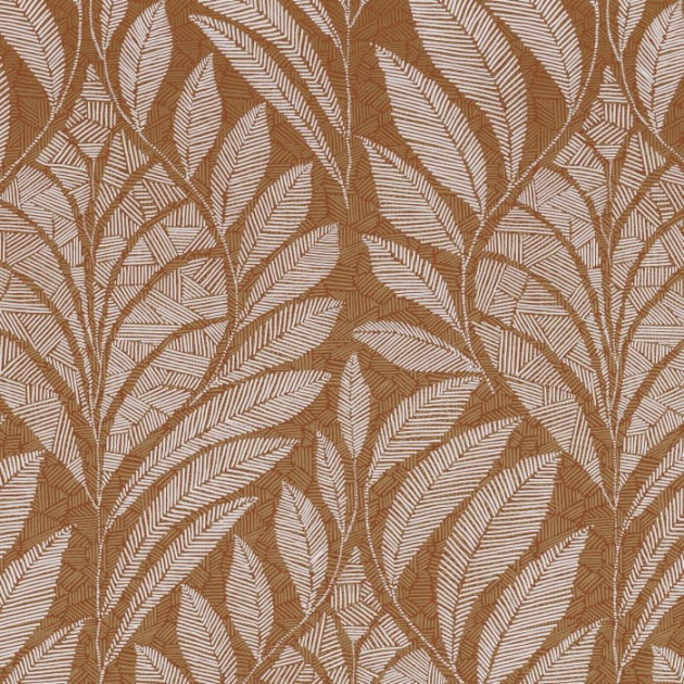 Casamance 74770508 Printemps Viennois Gustav Terre De Sienne - tapeta liście