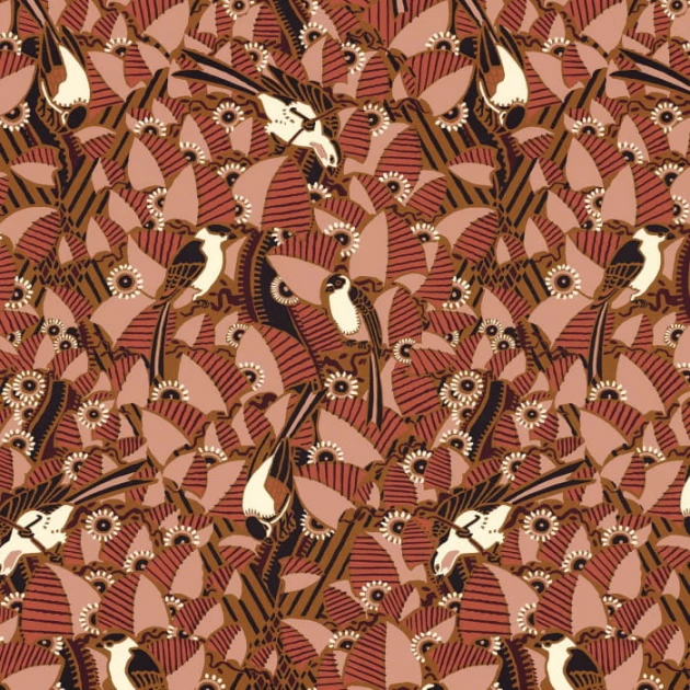 Casamance 74782672 Printemps Viennois Majoliques Blush - tapeta roślinna w geometrycznym wydaniu
