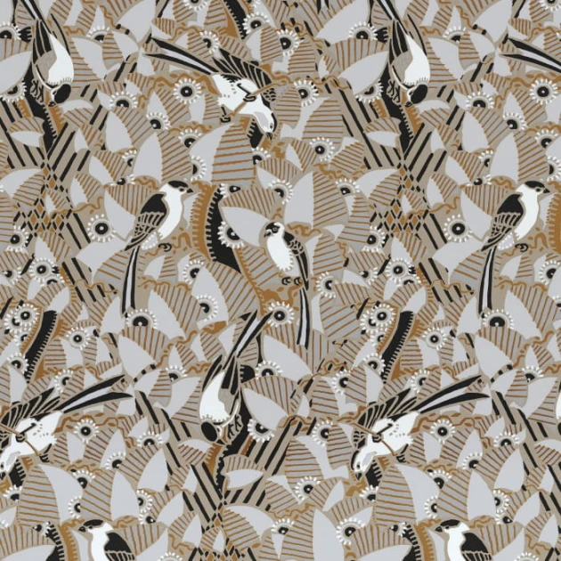Casamance 74782978 Printemps Viennois Majoliques Sable - tapeta roślinna w geometrycznym wydaniu