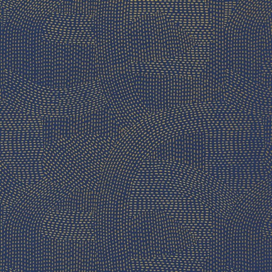 Casamance 74791128 Printemps Viennois Franz Marine - tapeta o geometrycznym wzorze z kropek