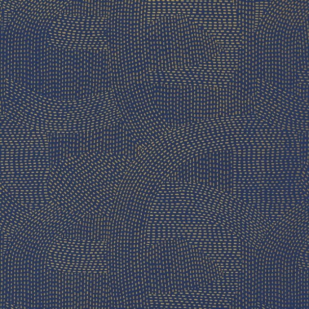 Casamance 74791128 Printemps Viennois Franz Marine - tapeta o geometrycznym wzorze z kropek
