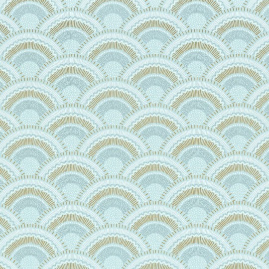 Casamance 74821340 Printemps Viennois Otto Celadon - tapeta wachlarze